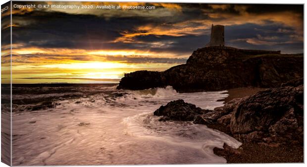 Romantic Llanddwyn Island Sunset Canvas Print by K7 Photography