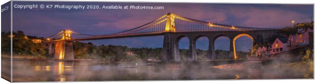 Menai Bridge Panorama Canvas Print by K7 Photography