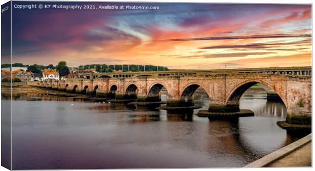 The historic Bridges of Berwick upon Tweed Canvas Print by K7 Photography