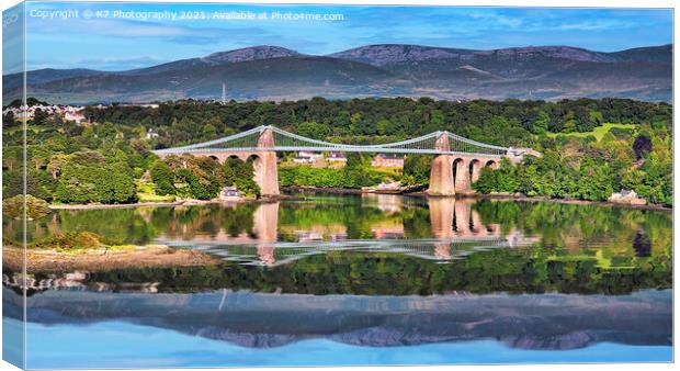 Menai Bridge Panoramic Canvas Print by K7 Photography