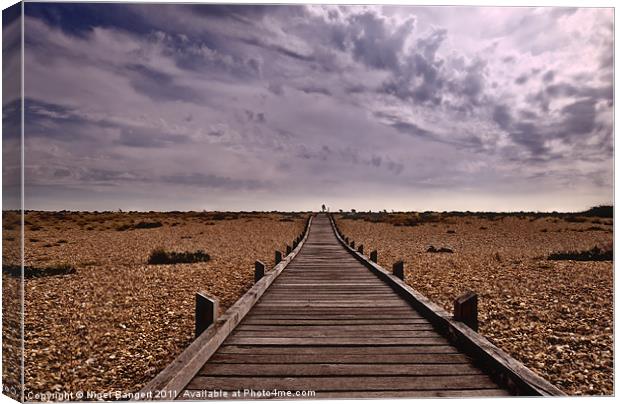 Wooden Walkway at Dungeness Canvas Print by Nigel Bangert