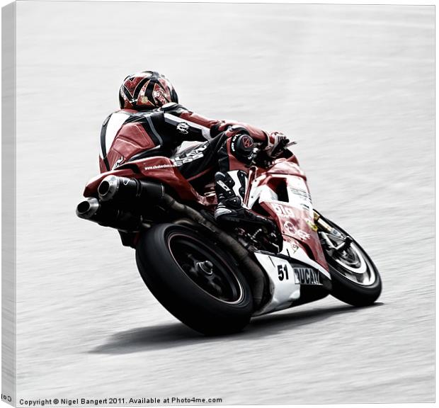 Ducati Cornering Canvas Print by Nigel Bangert