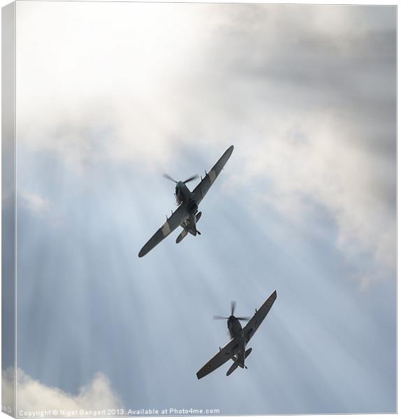 Spitfire and Hurricane Canvas Print by Nigel Bangert