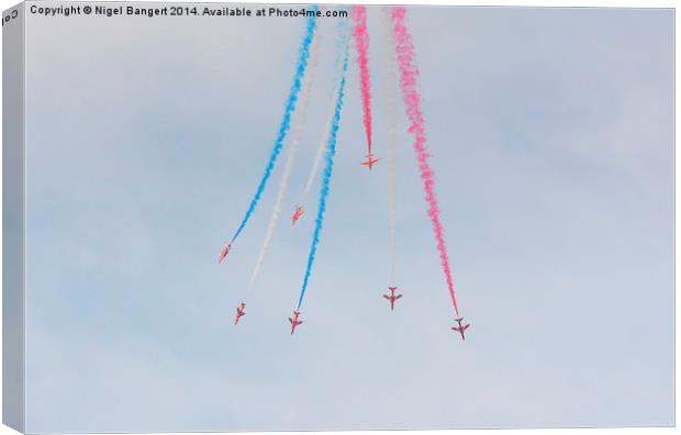  The Red Arrows  Canvas Print by Nigel Bangert