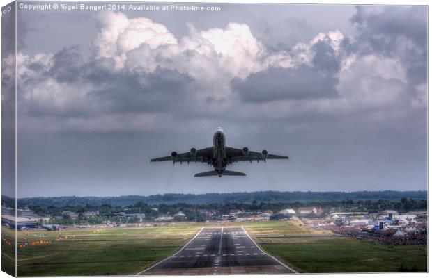  Airbus A380 Canvas Print by Nigel Bangert