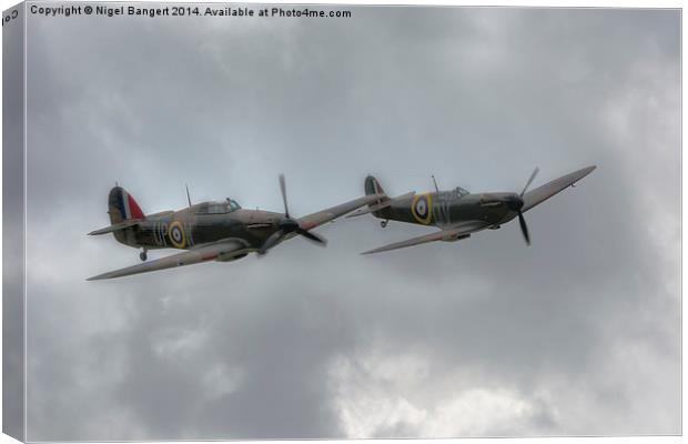  Mk1 Spitfire and Hurricane Canvas Print by Nigel Bangert