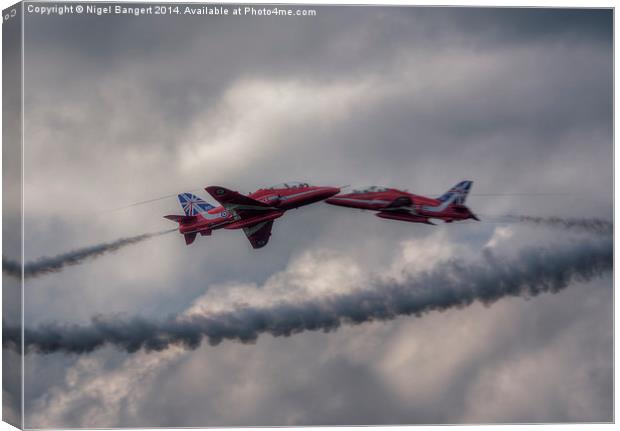   The Red Arrows  Canvas Print by Nigel Bangert