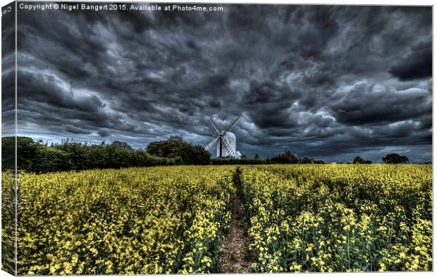  Aythorpe Roding Windmill Canvas Print by Nigel Bangert