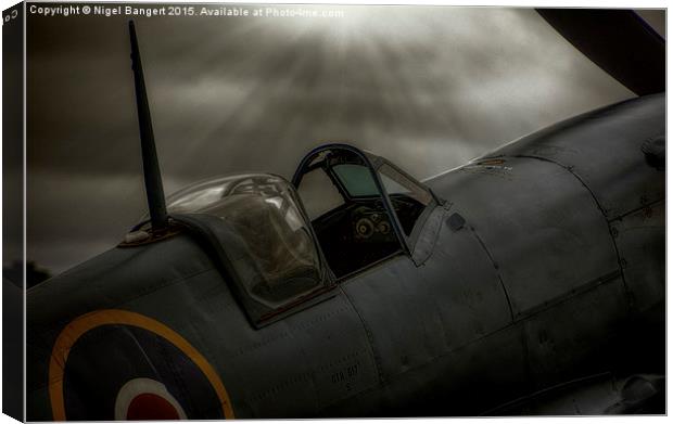  Reconnaissance Spitfire Cockpit Canvas Print by Nigel Bangert