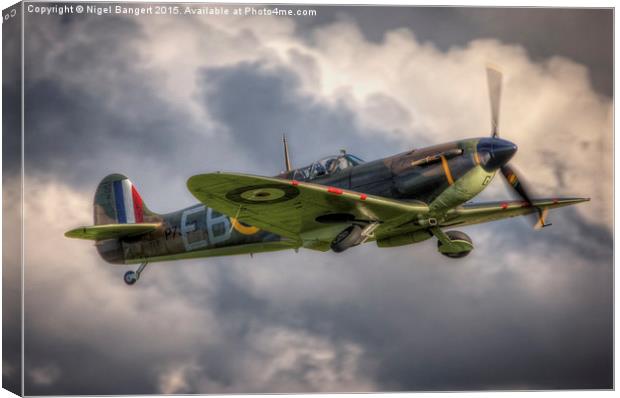  P7350 Spitfire Mk IIa Takeoff Canvas Print by Nigel Bangert