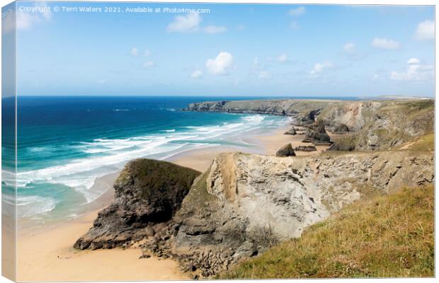 North Coast Of Cornwall Bedruthan Steps to Trevose Canvas Print by Terri Waters