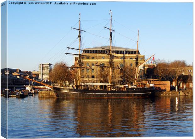 The Kaskelot in Bristol Dock Canvas Print by Terri Waters