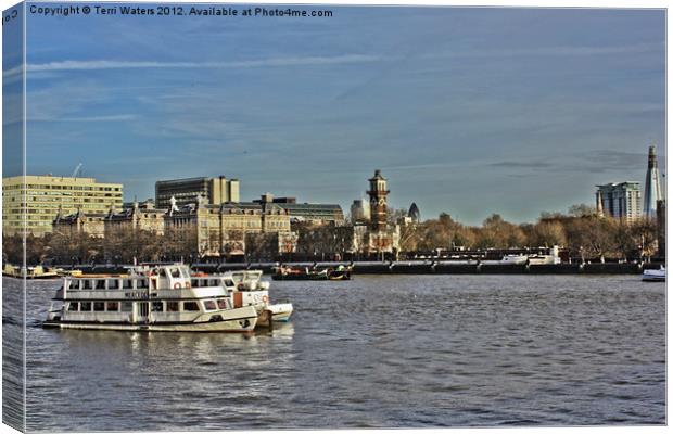 London Riverboat Shuffle Canvas Print by Terri Waters