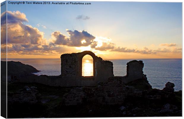 Sunset at Botallack Canvas Print by Terri Waters