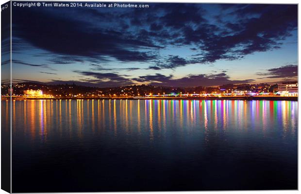 Torquay at Night Canvas Print by Terri Waters