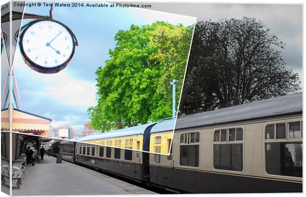 Paignton Station Clock Canvas Print by Terri Waters