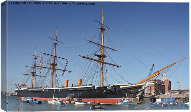  HMS Warrior Portsmouth Canvas Print by Terri Waters