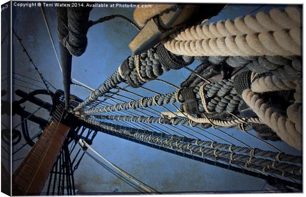  The Rigging Of Hms Victory Canvas Print by Terri Waters