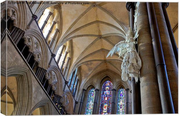 Salisbury Cathedral Vaulted Ceiling And Peter Rush Canvas Print by Terri Waters