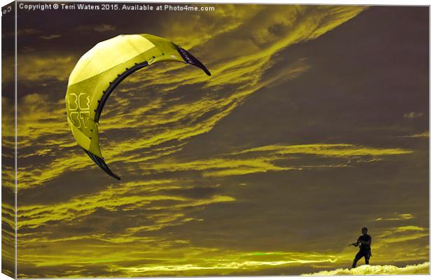 Surreal Surfing gold Canvas Print by Terri Waters