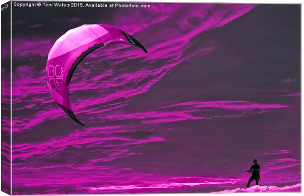 Surreal Surfing pink Canvas Print by Terri Waters