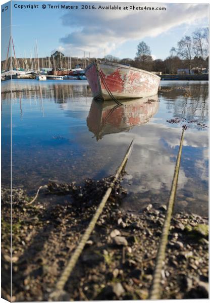 Off The Rails In Mylor Creek Canvas Print by Terri Waters