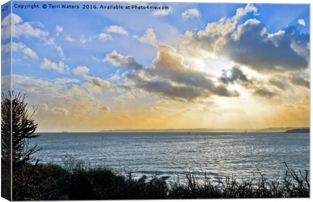 Across Falmouth Bay Cornwall Canvas Print by Terri Waters