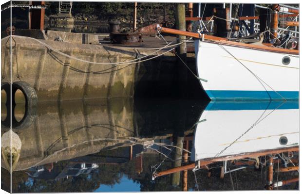 Boatyard Reflections Canvas Print by Terri Waters