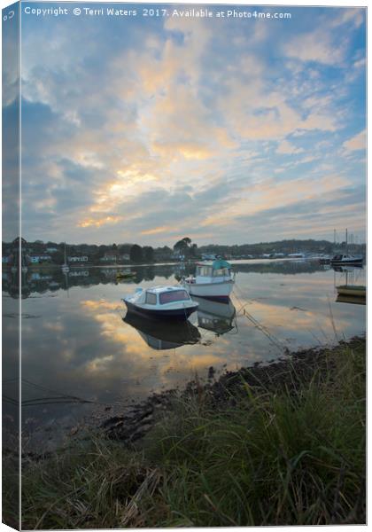 Light On The Boats Canvas Print by Terri Waters
