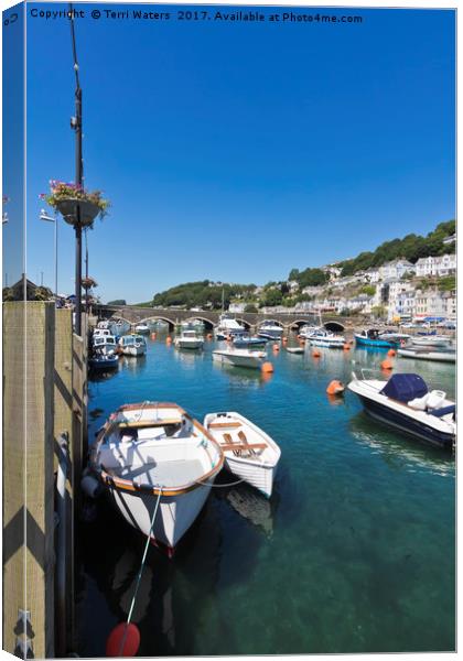 Boats at Looe in Cornwall Canvas Print by Terri Waters