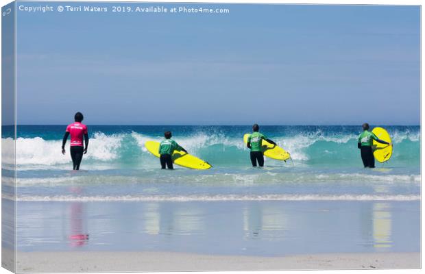 Beach Boys Go Surfing Canvas Print by Terri Waters
