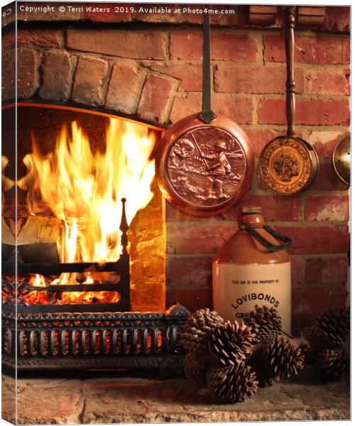 Fireplace Canvas Print by Terri Waters