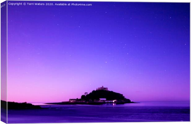 St Michael's Mount at Night Canvas Print by Terri Waters