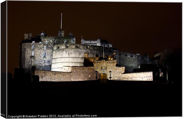 Edinburgh Castle at night Canvas Print by Alasdair Preston