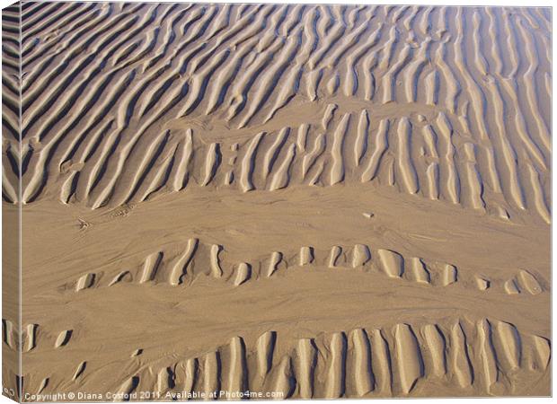 Rippled sand of estuary Canvas Print by DEE- Diana Cosford