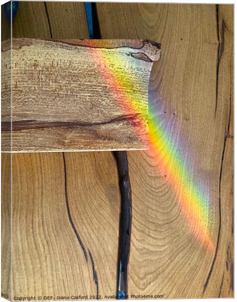 Rainbow rays over timber Canvas Print by DEE- Diana Cosford