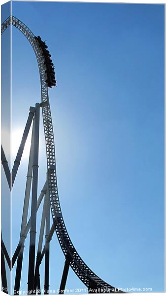 Stealth ride, Thorpe Park Canvas Print by DEE- Diana Cosford