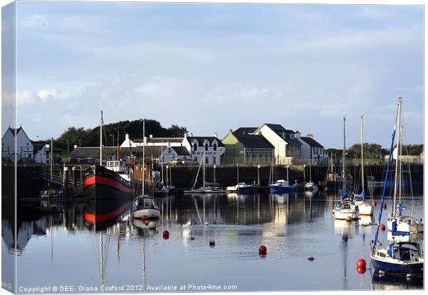 Irvine Harbourside Boats & Buoys Canvas Print by DEE- Diana Cosford