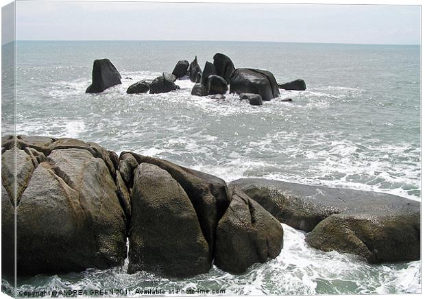 ROCKY OUTCROP Canvas Print by ANDREA GREEN