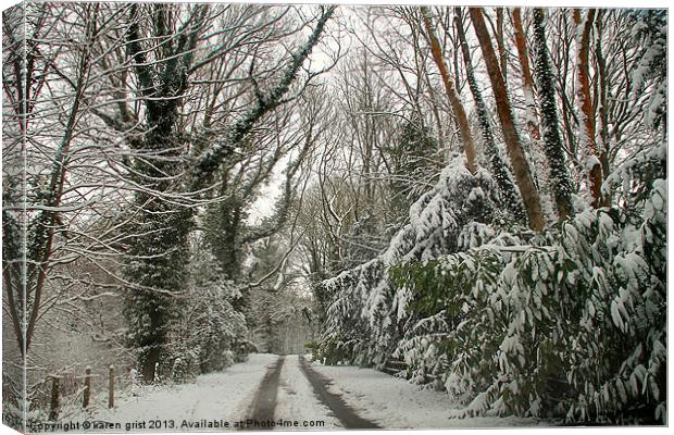 Winter in Hampshire Canvas Print by karen grist