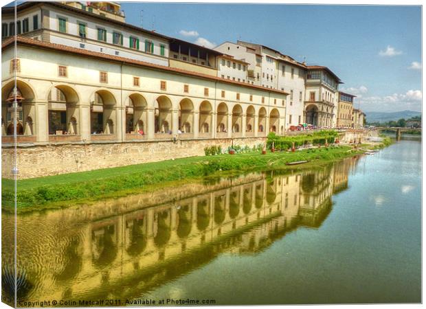 River Arno Florence Canvas Print by Colin Metcalf