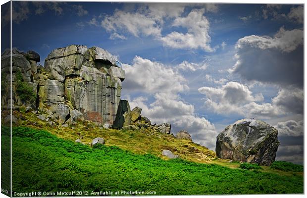 The Cow and Calf Rocks Canvas Print by Colin Metcalf