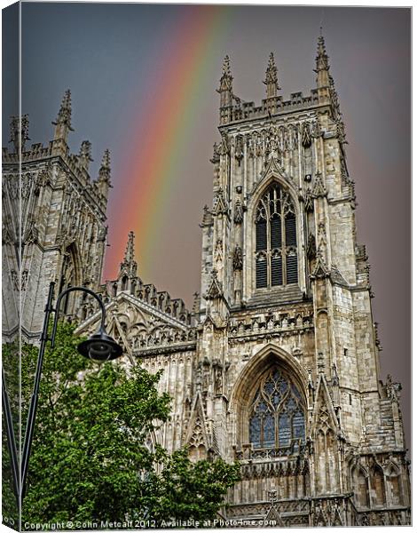 Rainbow over York Minster Canvas Print by Colin Metcalf