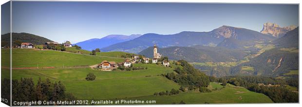 South Tyrolean Panorama above Bolzano. Canvas Print by Colin Metcalf