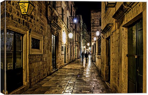  Dubrovnic at night Canvas Print by Colin Metcalf