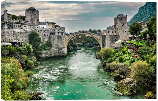 Stari Most “Old Bridge” Mostar Canvas Print by Colin Metcalf