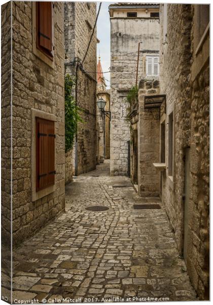 Trogir Alley Canvas Print by Colin Metcalf