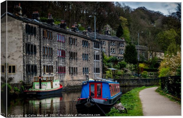 Canal side residences Canvas Print by Colin Metcalf