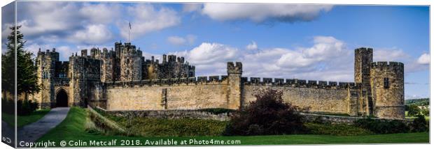 Alnwick Castle Panorama Canvas Print by Colin Metcalf