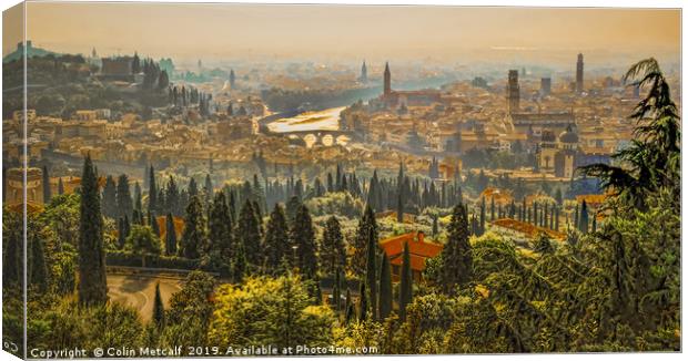 Verona Panorama Canvas Print by Colin Metcalf